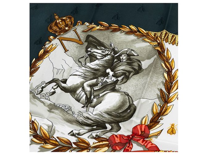 Carré en soie Hermès Napoleon Blanc 90 - vue 5
