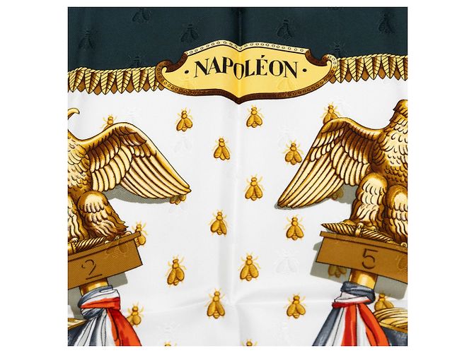 Carré en soie Hermès Napoleon Blanc 90 - vue 6