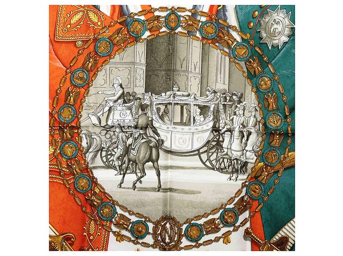 Carré en soie Hermès Napoleon Blanc 90 - vue 7