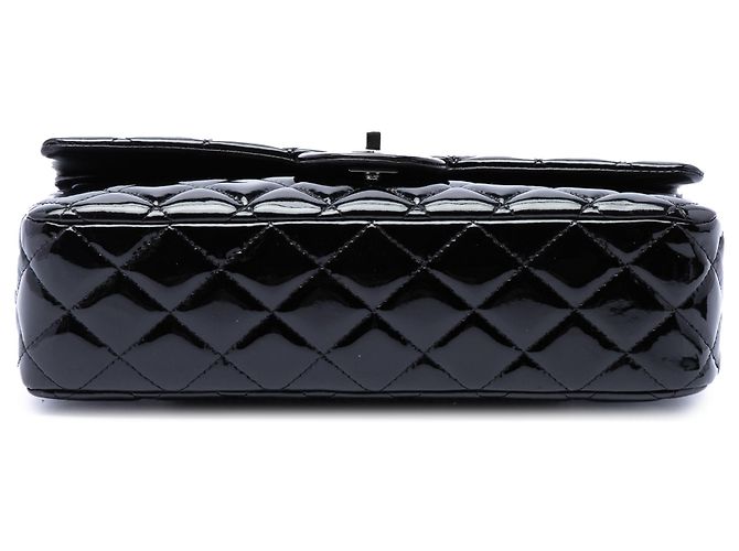 Chanel Black Medium Classic Patent Double Flap - vista 3