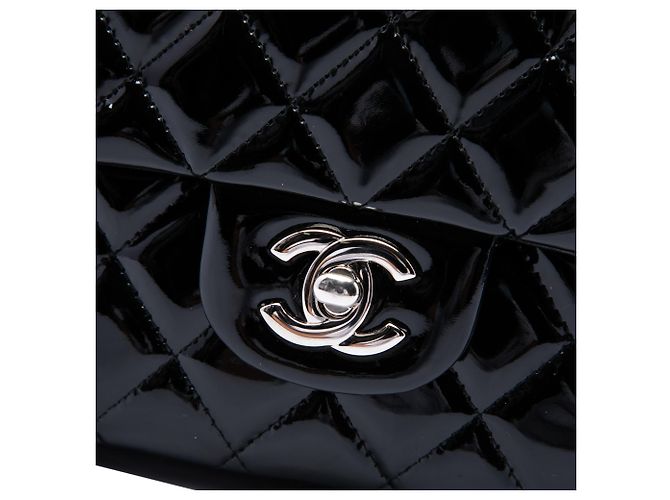 Chanel Black Medium Classic Patent Double Flap - vista 5