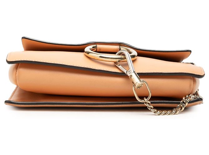 Chloé Faye Piccola Borsa a Tracolla in Camoscio e Vitello Arancione - vista 3