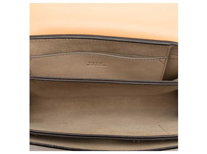 Chloé Faye Piccola Borsa a Tracolla in Camoscio e Vitello Arancione - vista 4