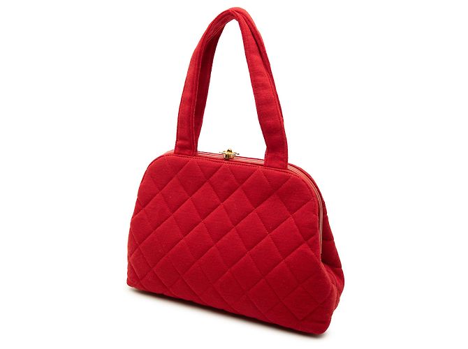 Bolsa Chanel Red CC Quilted Jersey Frame - vista 2