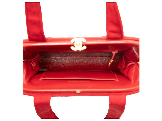 Bolsa Chanel Red CC Quilted Jersey Frame - vista 4