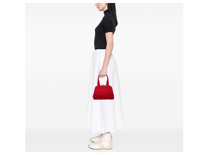 Bolsa Chanel Red CC Quilted Jersey Frame - vista 6