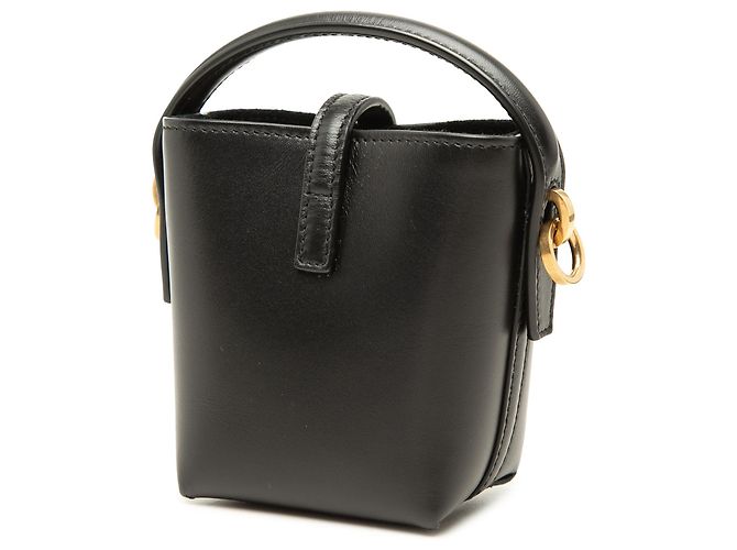 Autre Marque Borsa secchiello Le 37 Saint Laurent in pelle di vitello lucida micro nera - vista 2