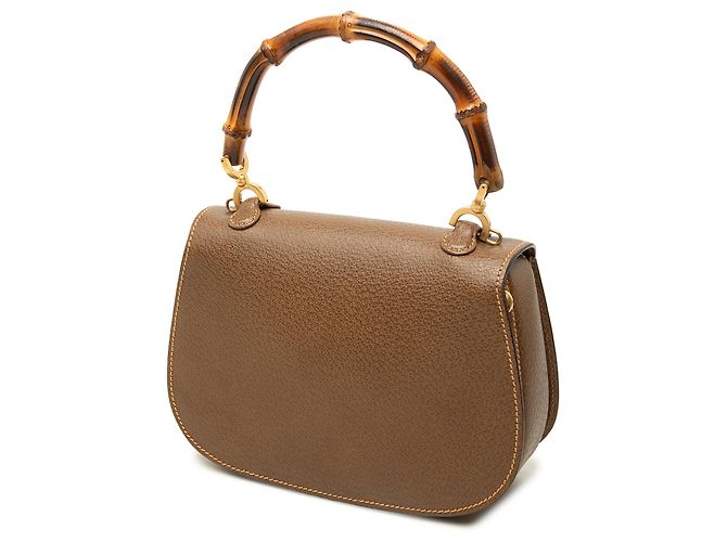 Gucci Brown Small Grained Calfskin Bamboo Night - vista 2