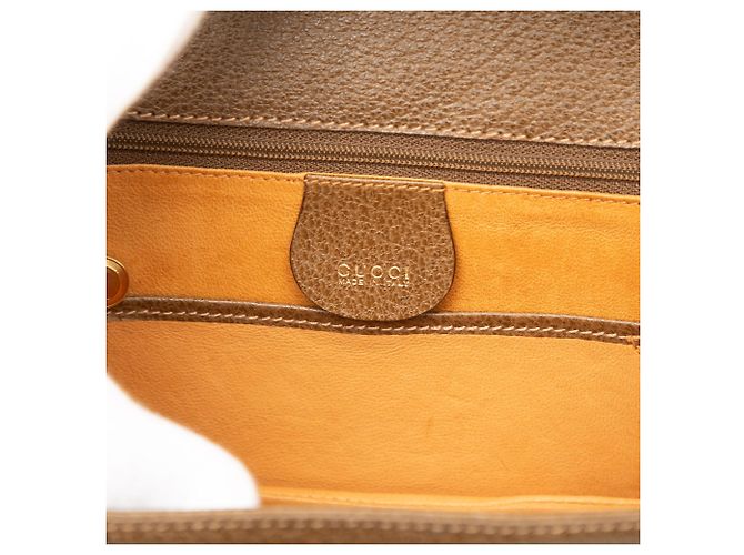 Gucci Brown Small Grained Calfskin Bamboo Night - vista 5