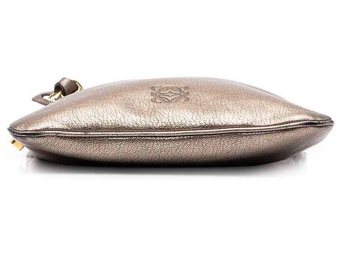 Borsa a tracolla Anagram in pelle metallizzata oro LOEWE - vista 3