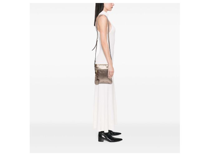 Borsa a tracolla Anagram in pelle metallizzata oro LOEWE - vista 6