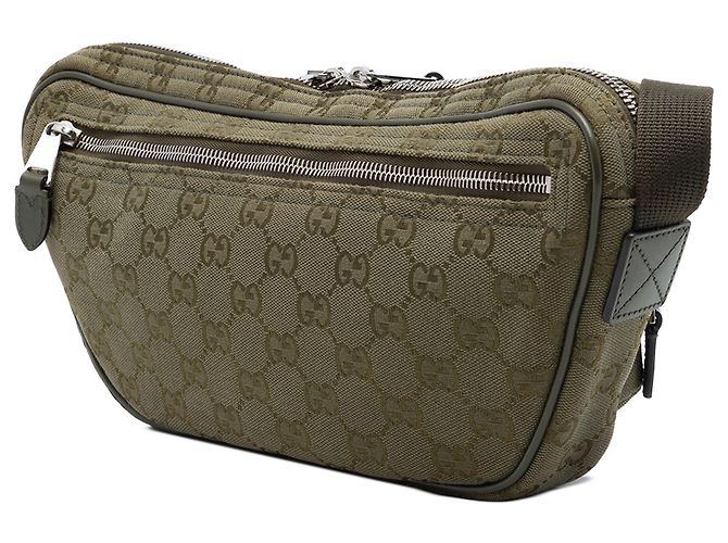 Borsa a tracolla Gucci Green Large GG Canvas Web - vista 2
