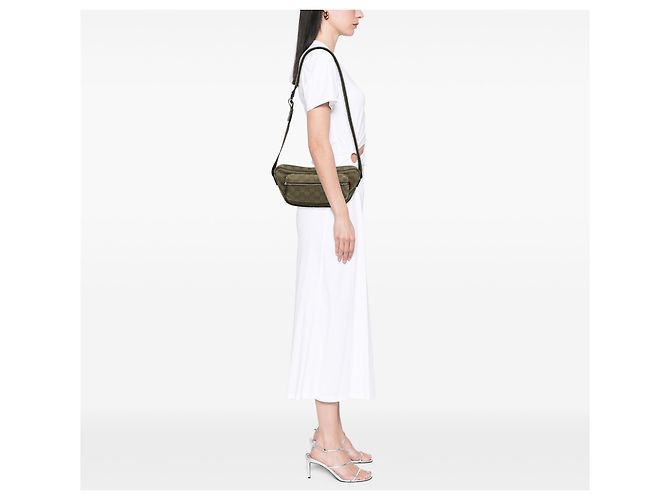 Borsa a tracolla Gucci Green Large GG Canvas Web - vista 6