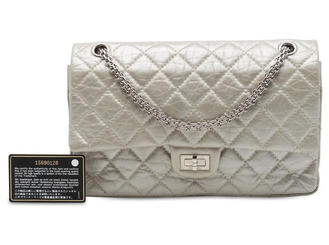 Chanel Gold Quilted Metallic Aged Calfskin Reissue 2.55 Double Flap 226 - vista 7