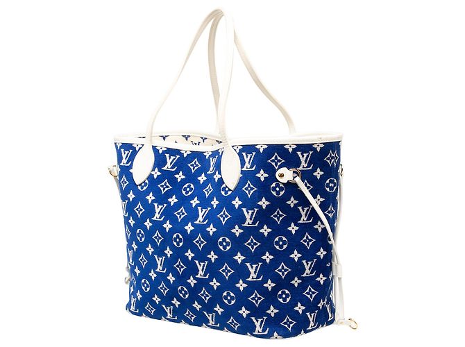 Louis Vuitton Blue LV Match Monogram Jacquard Velvet Neverfull MM - Ansicht 2