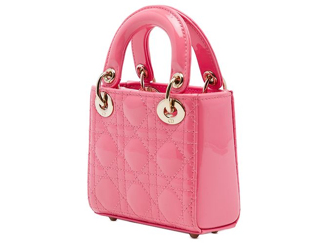 Dior Pink Micro Patent Cannage Lady Dior - vista 2