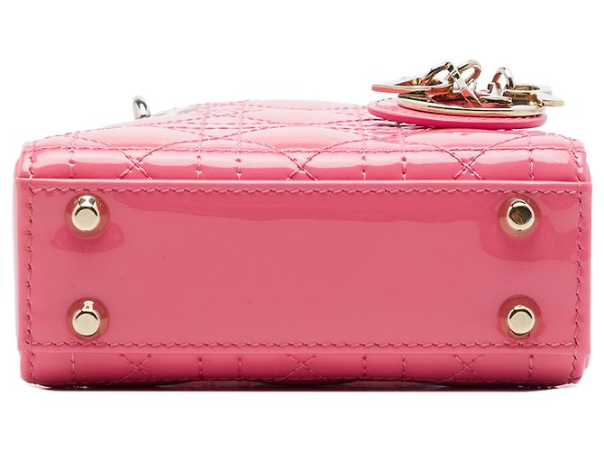 Dior Pink Micro Patent Cannage Lady Dior - vista 3