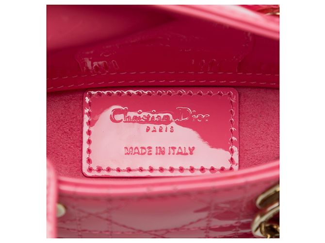 Dior Pink Micro Patent Cannage Lady Dior - vista 5