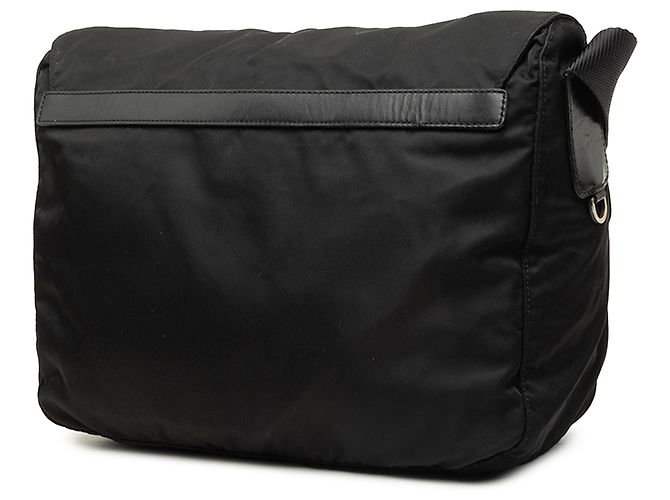 Double Bolsa Messenger Prada em Tessuto preta com zíper e fivela dupla - vista 2
