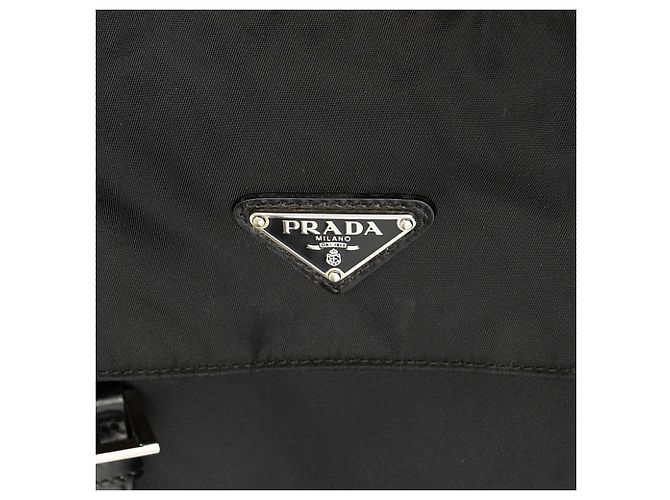Double Bolsa Messenger Prada em Tessuto preta com zíper e fivela dupla - vista 6