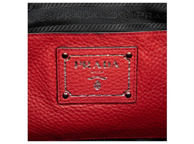 Borsa Tote Aperta Convertibile Prada Red Vitello Daino - vista 5