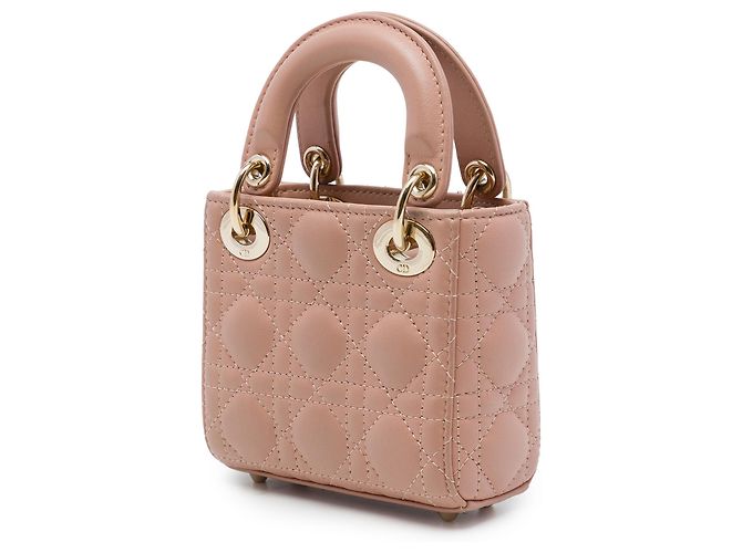 Dior Brown Micro Lambskin Cannage Lady Dior - vista 2