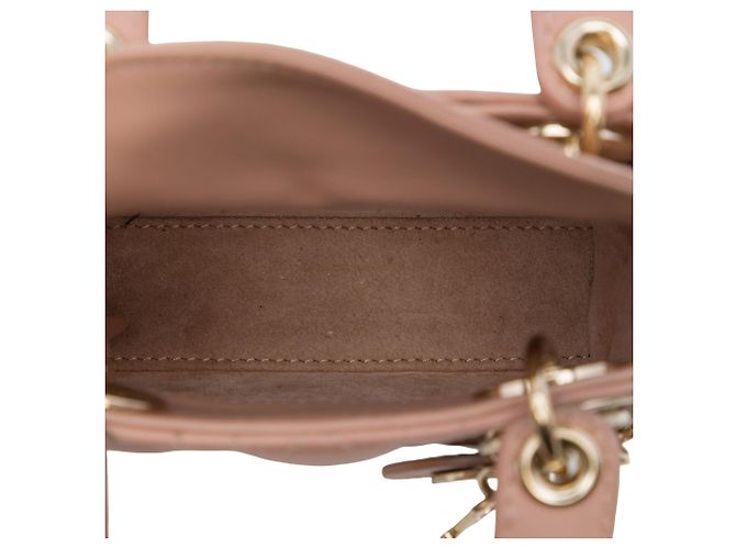 Dior Brown Micro Lambskin Cannage Lady Dior - vista 4