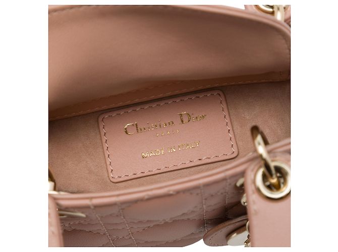 Dior Brown Micro Lambskin Cannage Lady Dior - vista 5