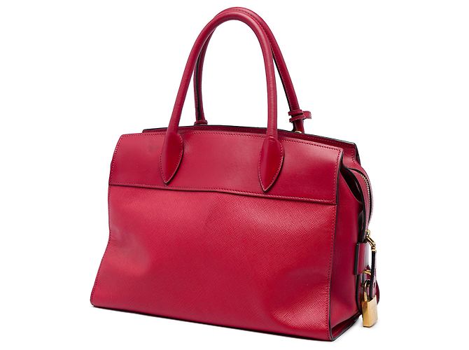 Borsa Prada Esplanade in Saffiano rosso e City Calf - vista 2