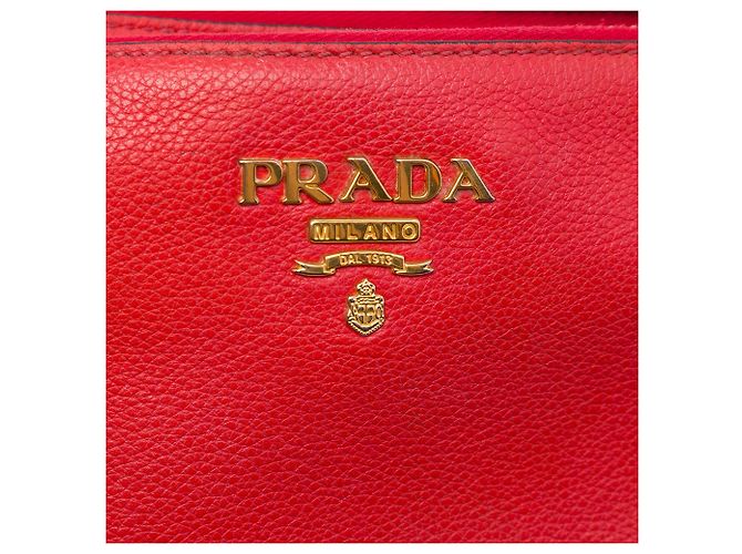 Prada Borsa Crossbody Red Vitello Daino - vista 5