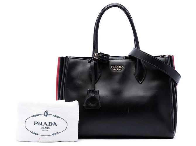 Bibliothèque Borsa Satchel Prada Bibliotheque in vitello City nero - vista 7