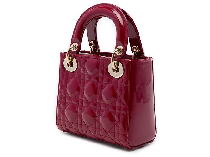Dior Red Mini Patent Cannage Lady Dior - vista 2