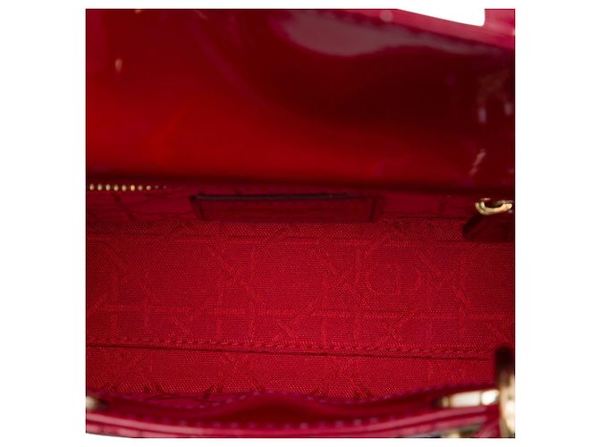 Dior Red Mini Patent Cannage Lady Dior - vista 4