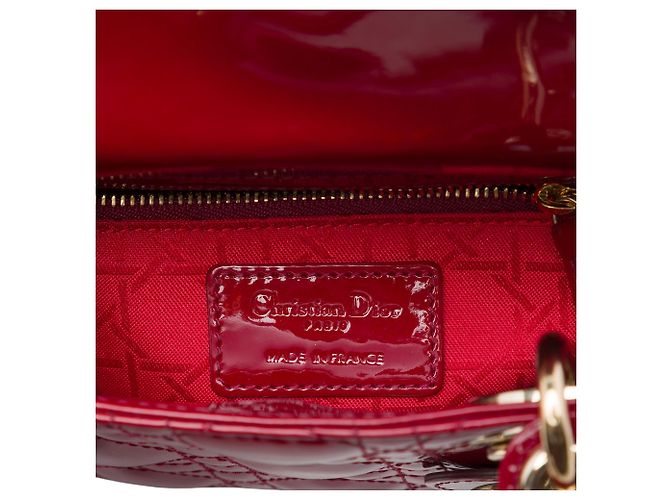 Dior Red Mini Patent Cannage Lady Dior - vista 5