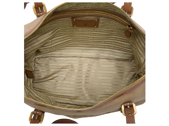 Prada Brown Canvas Canapa Logo Tote - Ansicht 4