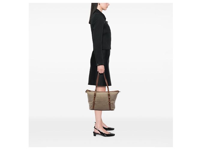 Prada Brown Canvas Canapa Logo Tote - Ansicht 6