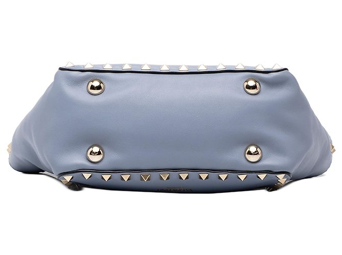 Borsa Satchel Trapeze Rockstud in pelle blu Valentino Mini - vista 3