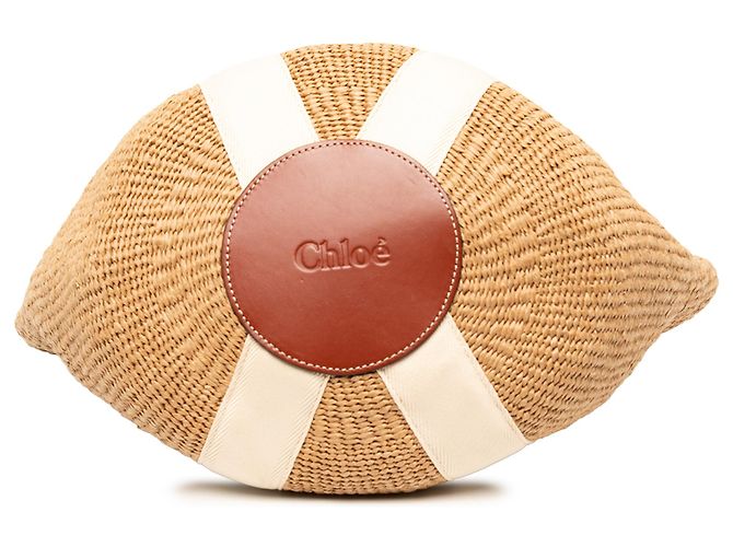 Chloé Woody Basket Tote aus beigem Raffia - Ansicht 3