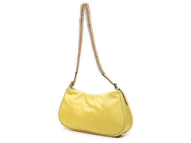 Prada Gelbe Tessuto Schultertasche mit Kette - vue 2