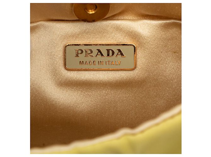 Prada Gelbe Tessuto Schultertasche mit Kette - vue 5