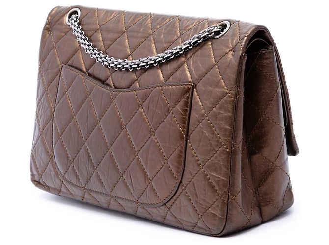 Chanel Brown Metallic Aged Calfskin Reissue 2.55 Double Flap 227 - vista 2