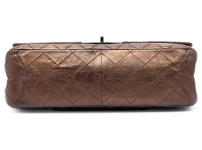 Chanel Brown Metallic Aged Calfskin Reissue 2.55 Double Flap 227 - vista 3