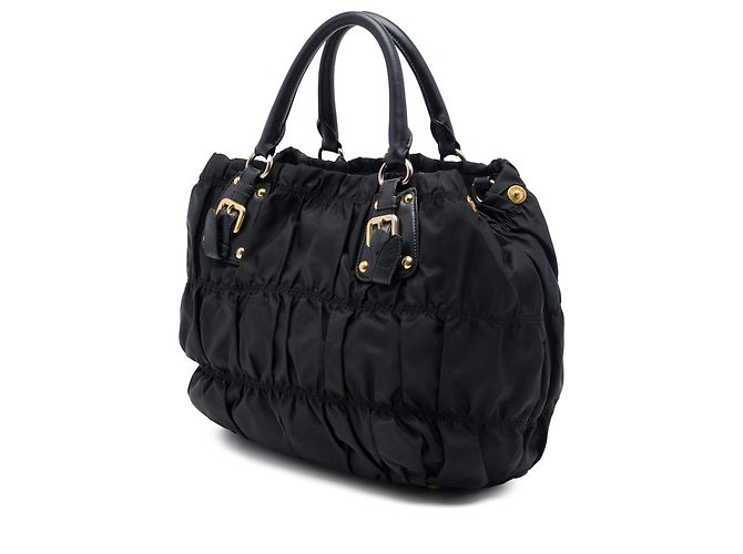 Prada Satchel aus schwarzem Tessuto Gaufre - Ansicht 2
