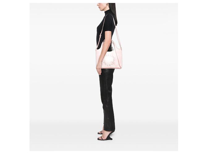 Stella Mc Cartney Stella McCartney Tote in eco-pelle rosa con logo e tie dye - vista 5