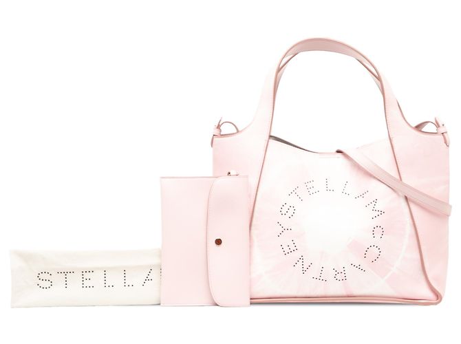 Stella Mc Cartney Stella McCartney Tote in eco-pelle rosa con logo e tie dye - vista 6