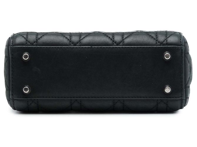 Dior Black Mini Iridescent Lambskin Cannage Lady Dior - vista 3