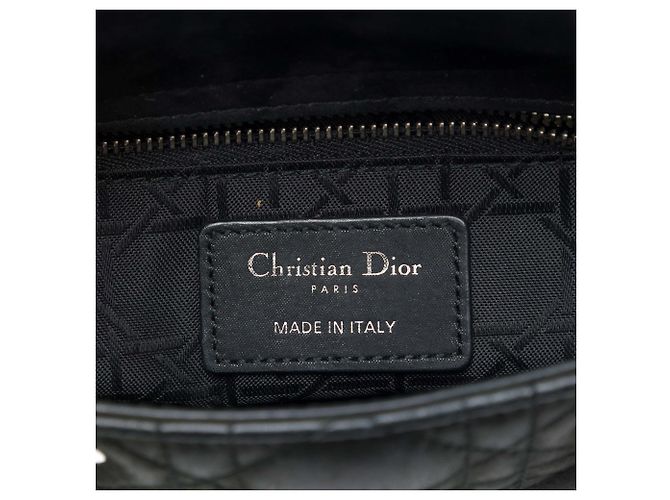 Dior Black Mini Iridescent Lambskin Cannage Lady Dior - vista 5