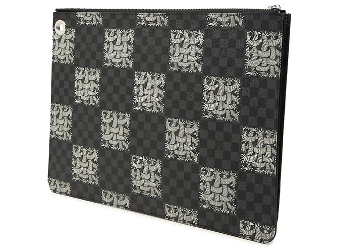 Louis Vuitton Black Christopher Nemeth Damier Graphite Rope Pochette Voyage GM - vista 2