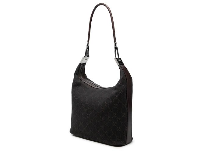 Borsa a tracolla Gucci in denim GG marrone - vista 2