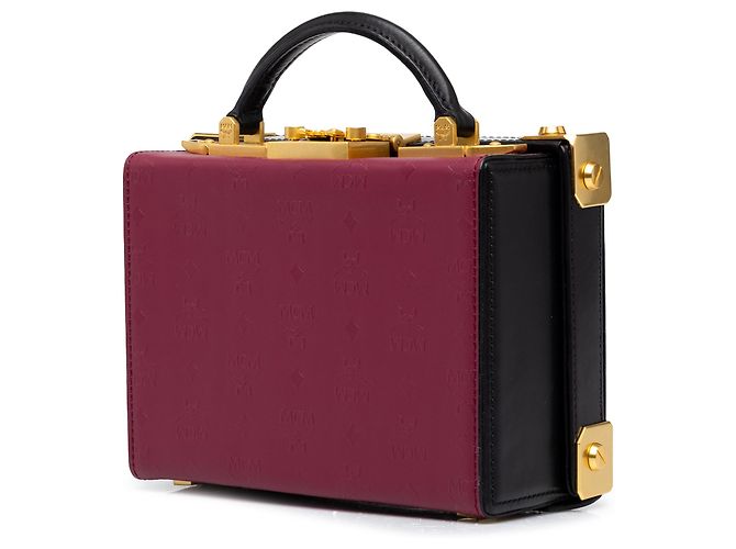 Sac Satchel MCM Odeon Berlin en cuir de veau violet - vue 2